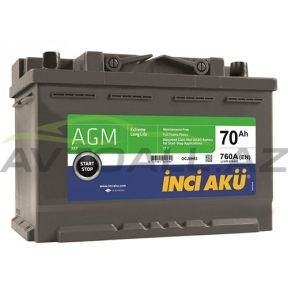 Inci Aku 70 Ah R+ AGM  